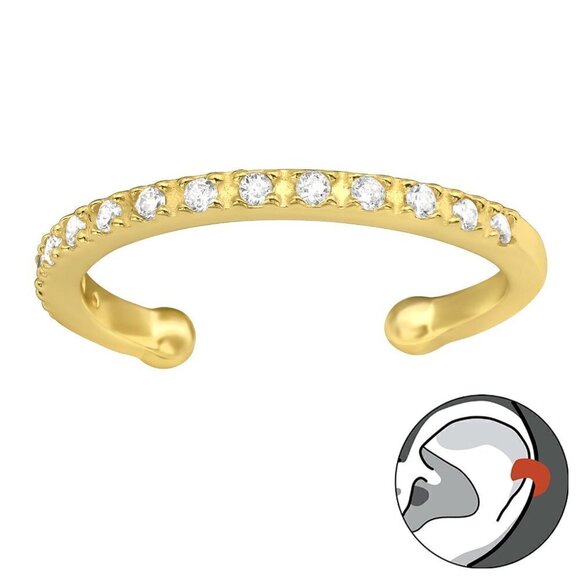 Martin Pere Jewelry - 14k Gold Vermeil CZ Ear Cuff